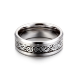 Unisex Celtic Tungsten Wedding Ring - Silver - Unisex Wedding Band - 16 - Tungsten - image 8