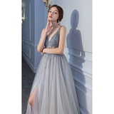 Women's Long Chiffon Tulle Prom Dress - Dark Gray - Dress - 22W - Chiffon/Tulle - image 40