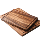 Acacia Wood Chopping Board - Brown - Cutting Board - Medium - 9.05" x 12.99" - Acacia Wood - image 1
