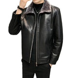Men's Luxury Faux Leather Winter Jacket - Yellow/Brown - Men's Fashion Jacket - 5XL - PU Leather - image 3