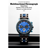 Men's Wooden Quartz Wrist Stop Watch - Blue/Black - E03-1 / Wood Watch - Wood/Stainless Steel - image 16