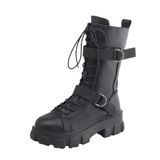 Funki Buys | Boots | Women's Lace-Up Combat Boots Biker Boot - Black - Combat Boot / 44 B / PU Leather - image 22