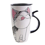 Large 20oz Ceramic Cat Mug + Spoon Lid - White - Pattern 1 / Cat Mug - 20oz - Porcelain - image 36