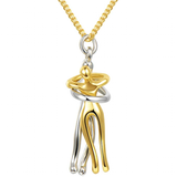 Hugging Couple Necklace Large - Gold/Silver - Hug Necklace - Large - Alloy - image 12