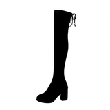 Women's Thigh Tie Block Heel Boots - Black - 1 - 3cm - No Plush Boots - 42 B - PU Leather - image 50