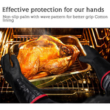 Funki Buys | Gloves | BBQ Smoker Protective ... - Black/Red - Heat Resistant Griller Gloves / 14 inches / Neoprene - image 24