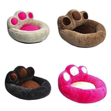 Cute Fluffy Paw Shaped Dog Cat Beds - Brown - Pet Paw Bed - XL - Plush - image 14