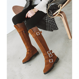 Women's Plush Knee High Boots - Brown - Knee High Boots - 11 B - PU Suede Leather - image 30