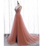 Women's Beaded  Evening Dress Tulle - Pink - Beaded Evening Dress - 22W - Polyester/Chiffon/Tulle - image 21