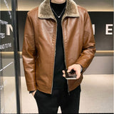Men's Luxury Faux Leather Winter Jacket - Yellow/Brown - Men's Fashion Jacket - 5XL - PU Leather - image 10