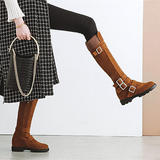 Women's Plush Knee High Boots - Brown - Knee High Boots - 11 B - PU Suede Leather - image 26