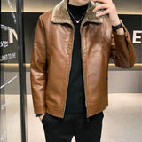 Men's Luxury Faux Leather Winter Jacket - Yellow/Brown - Men's Fashion Jacket - 5XL - PU Leather - image 12