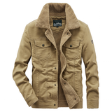 Men's Military Warm Winter Fleece Jacket - Khaki - Military Style Jacket - 8XL(110-120Kg) - Polyester Cotton - image 1