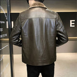 Men's Luxury Faux Leather Winter Jacket - Yellow/Brown - Men's Fashion Jacket - 5XL - PU Leather - image 20