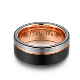 Men's Two Tone Wedding Engagement Ring - Black/Silver/Gold - 8mm - 13 - Tungsten - image 10
