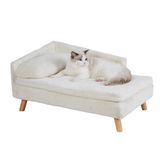 Luxury Dog Cat Raised Chaise Lounge - White - 1 / Chase Pet Lounge / Medium - Plush - image 3