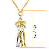 Unisex Hugging Pendant Necklace - Silver - Hug Necklace - Small - Alloy - image 8