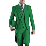 Men's Custom 3 Pcs Grooms Suit Tailcoat - Black - 3 Piece Groomsmen Tuxedo Suit - 6XL - Polyester - image 18