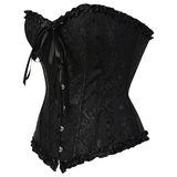 Women's Pretty Overbust Corset Bustier - Black - 819 / Front Clip / Corset - 7XL - Polyester - image 2