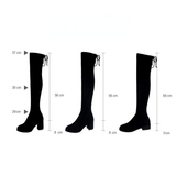Women's Thigh Tie Block Heel Boots - Black - 1 - 3cm - No Plush Boots - 42 B - PU Leather - image 49