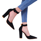 Funki Buys | Shoes | Women's High Block Heel Flock Party Shoe