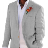Men's 2 Pcs Linen Beach Wedding Suit - Gray - Beach Wedding Suit - Custom - Linen - image 28