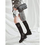 Women's Plush Knee High Boots - Brown - Knee High Boots - 11 B - PU Suede Leather - image 45
