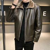 Men's Luxury Faux Leather Winter Jacket - Yellow/Brown - Men's Fashion Jacket - 5XL - PU Leather - image 16