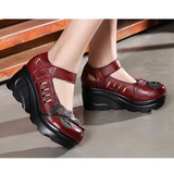 Women's Designer Leather Gothic Pumps - Red - Mary Janes - 9 B - Genuine Leather - image 6