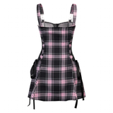Women's Fairy Grunge Plaid Mini Dress - White - Mini Dress - XXXL - Polyester - image 36