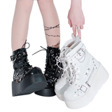Women's New Gothic Style Platform Boots - Black - 1 - Patent - Boots - 10 B - PU Leather - image 4
