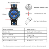 Men's Wooden Quartz Wrist Stop Watch - Blue/Black - E03-1 / Wood Watch - Wood/Stainless Steel - image 18