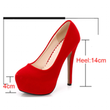 Women's Super High Heel Suede Stilettos - Red - Super High Stilettos - 16 B - Suede/PU Leather - image 17