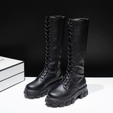 Funki Buys | Boots | Women's Knee-High Platform Lace Up Boot - White - Boots / 12 B / PU Leather - image 6