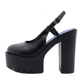 Women's Sexy High Chunky Heel Platforms - Black 1 - Strappy Sandals - 42 B - PU Leather - image 34