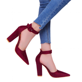 Funki Buys | Shoes | Women's High Block Heel Flock Party Shoe