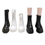 Funki Buys | Boots | Women's Lace-up Chunky Combat Boots - Black - Ankle / With Plush Inner / 43 B / PU Leather - image 3