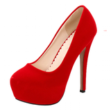 Women's Super High Heel Suede Stilettos - Red - Super High Stilettos - 16 B - Suede/PU Leather - image 4