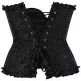 Women's Pretty Overbust Corset Bustier - Black - 819 / Front Clip / Corset - 7XL - Polyester - image 6