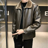 Men's Luxury Faux Leather Winter Jacket - Yellow/Brown - Men's Fashion Jacket - 5XL - PU Leather - image 19
