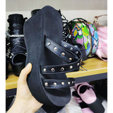 Funki Buys | Shoes | Women's Gothic Platform Wedge Sandals