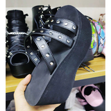 Funki Buys | Shoes | Women's Gothic Platform Wedge Sandals