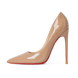 Women's Luxury Red Soles Stiletto Pumps - Beige - 2 / 8cm Stiletto - 46 B - PU Leather - image 3