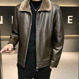 Men's Luxury Faux Leather Winter Jacket - Yellow/Brown - Men's Fashion Jacket - 5XL - PU Leather - image 18