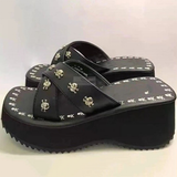 Women's Gothic Platform Wedge Sandals - Black - 1 / Bat / Sandals - 10.5 B - PU Leather - image 38