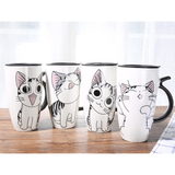 Large 20oz Ceramic Cat Mug + Spoon Lid - White - Pattern 1 / Cat Mug - 20oz - Porcelain - image 28