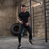 Men's Compression Workout Pants - Black/Red - XXL - Spandex - image 6