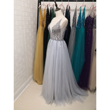 Women's Long Chiffon Tulle Prom Dress - Dark Gray - Dress - 22W - Chiffon/Tulle - image 9