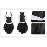 Women's Steampunk Top Corset Skirt Set - White - 1 / Steampunk / Shirt - 6XL - Polyester - image 43