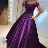 Women's Elegant Long Satin Ball Gown - Blue - Elegant Evening Gown - 28W - Satin - image 16